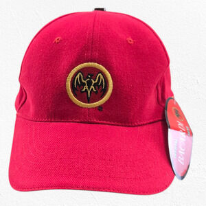 Bacardi Red Adjustable Embroidered Bat Logo Baseball Cap Hat NWT